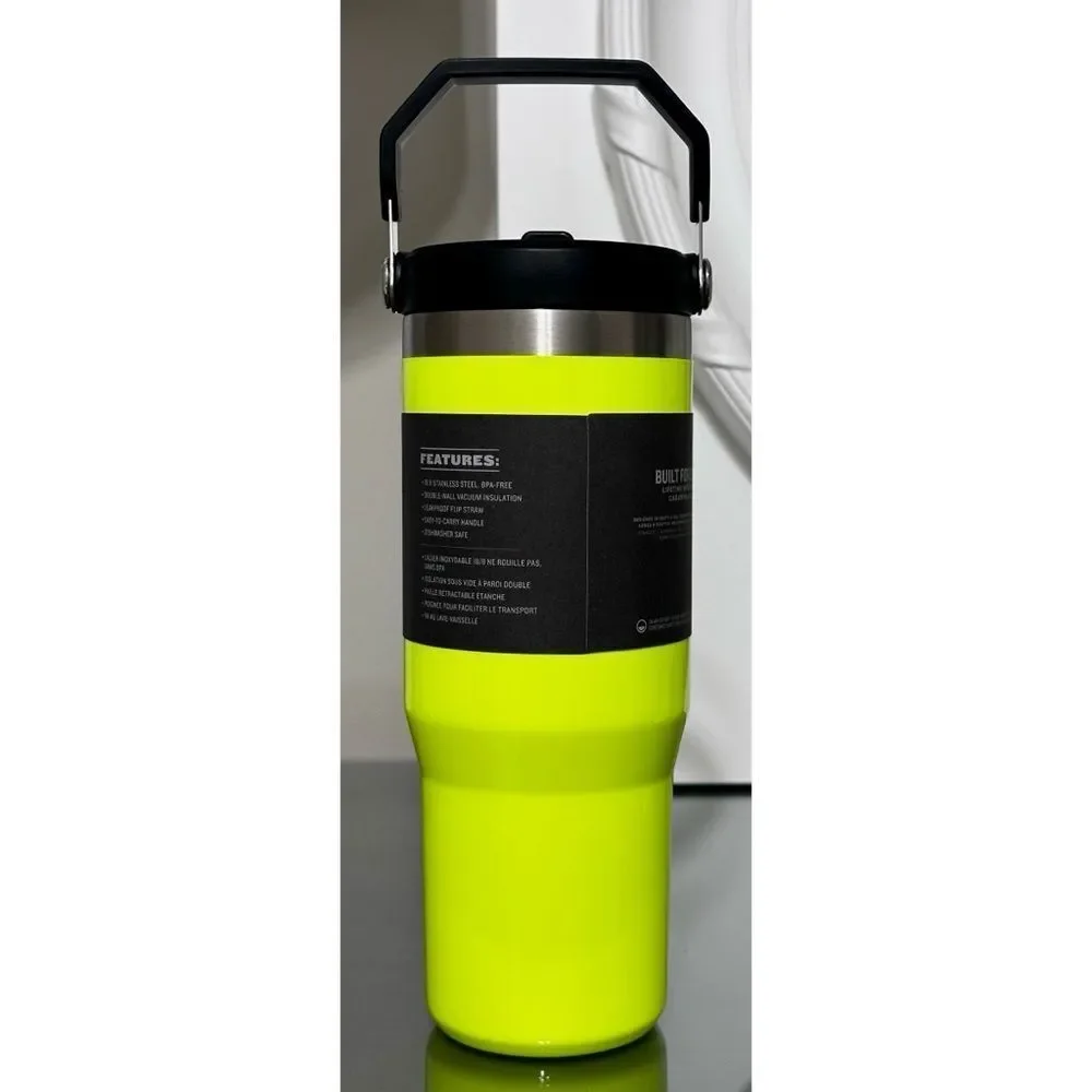 Stanley Ice‎ Flow Flip Straw 30oz Tumbler, NEON YELLOW - Picture 3 of 5